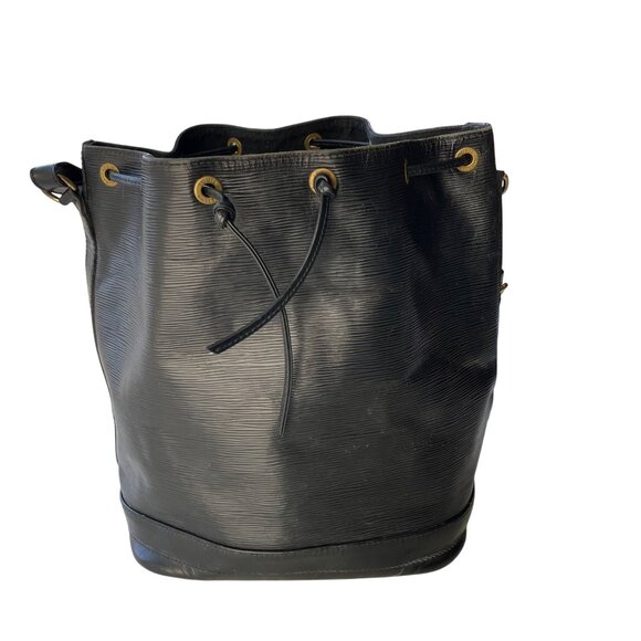 Louis Vuitton Black Epi Leather Noe Drawstring Bucket Bag With Adjustable Strap - Picture 5 of 16